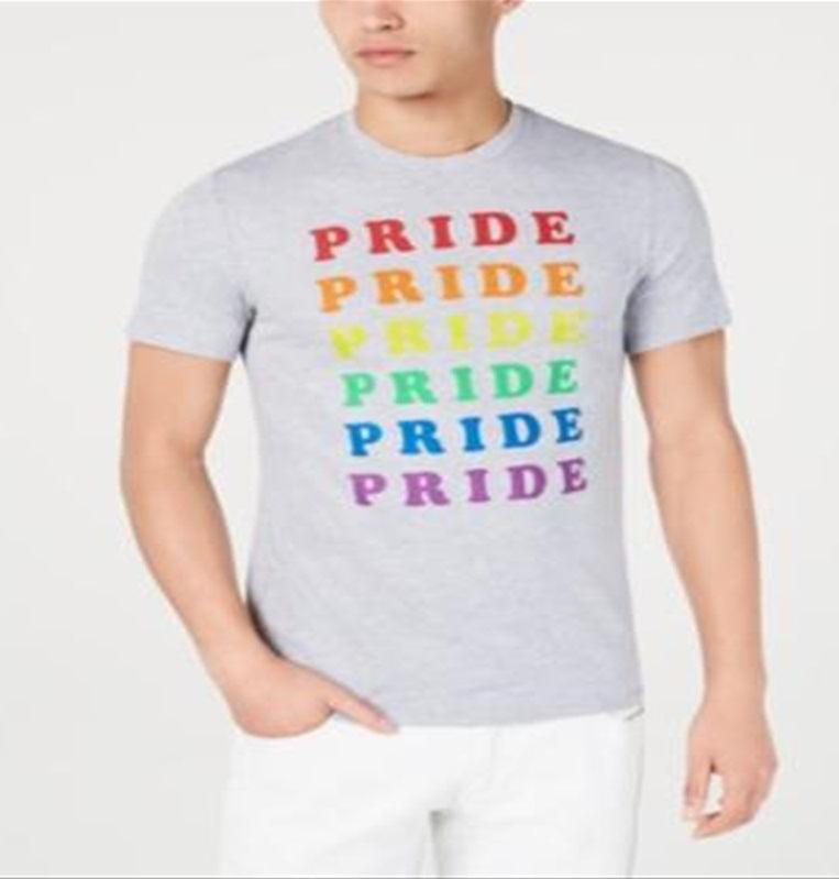 Camiseta masculina com estampa Rainbow Pride da INC International Concepts, cinza, tamanho XXX-G