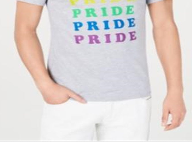 Camiseta masculina com estampa Rainbow Pride da INC International Concepts, cinza, tamanho XXX-G