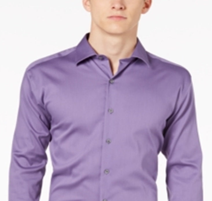 Camisa social Bedford Cordão Alfani Masculina Grande e Alta Roxa Tamanho LT