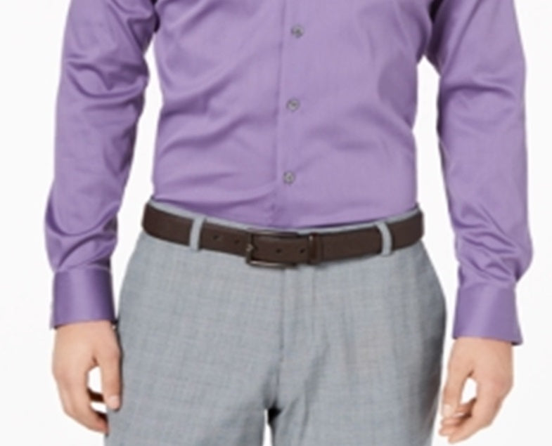 Camisa social Bedford Cordão Alfani Masculina Grande e Alta Roxa Tamanho LT