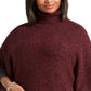 Poncho feminino Michael Kors Plus com gola alta, vermelho, tamanho 2X