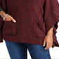 Poncho feminino Michael Kors Plus com gola alta, vermelho, tamanho 2X