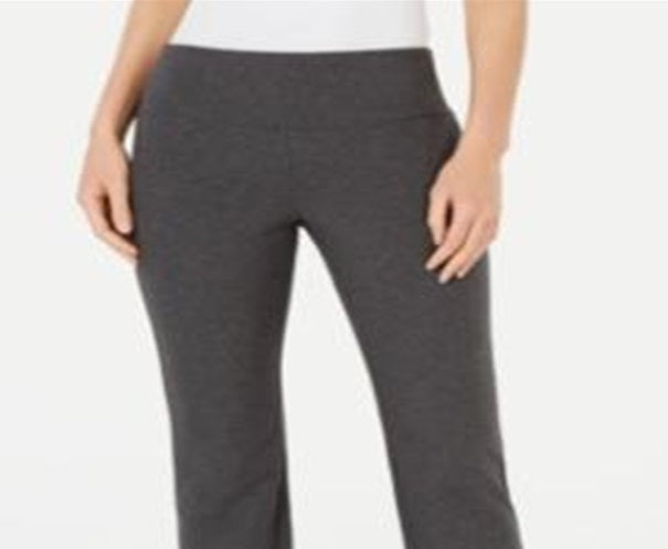 Calça de ioga feminina estilo &amp; co com controle de barriga e corte bootcut, cinza, tamanho pequeno