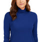 Blusa feminina Charter Club com gola alta canelada mesclada, azul, tamanho extragrande
