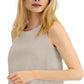 Blusa feminina Alfani sem mangas em mistura de linho marrom tamanho X-S