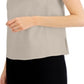 Blusa feminina Alfani sem mangas em mistura de linho marrom tamanho X-S
