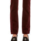Calça jeans feminina Charter Club Lexington Velveteen reta vermelha tamanho 6 Petite