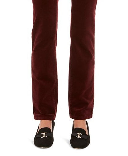 Calça jeans feminina Charter Club Lexington Velveteen reta vermelha tamanho 6 Petite