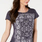 Blusa gráfica feminina Style &amp; Co, azul, tamanho pequeno grande
