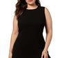 Vestido midi alto e baixo com babados Calvin Klein feminino, preto, tamanho 20W