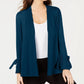 Cardigan Alfani Feminino Petite com Manga Amarrada Verde Escuro Tamanho Petite Médio