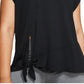 Top de treino Nike feminino plus size Dry Side-Tie preto tamanho 1X