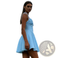 Sky Blue Ruched Corset Mini Dress with Tie Straps