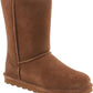 Bota feminina BEARPAW Elle curta e larga, camurça clássica Hickory II