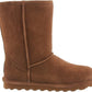 Bota feminina BEARPAW Elle curta e larga, camurça clássica Hickory II