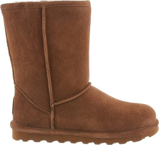 Bota feminina BEARPAW Elle curta e larga, camurça clássica Hickory II