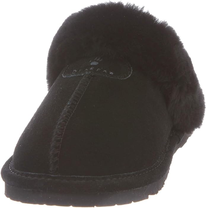 Chinelos femininos BEARPAW Loki pretos confortáveis ​​e leves, tamanho 8