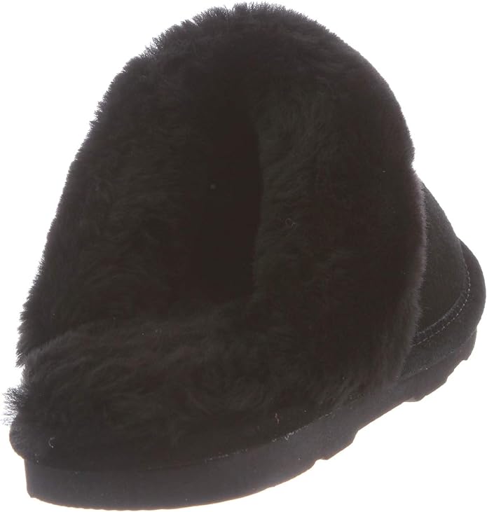 Chinelos femininos BEARPAW Loki pretos confortáveis ​​e leves, tamanho 8