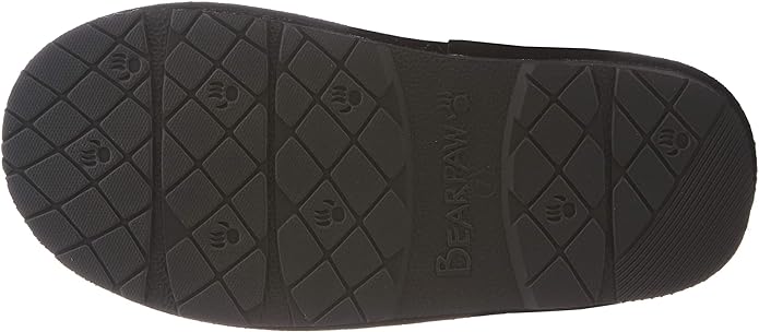 Chinelos femininos BEARPAW Loki pretos confortáveis ​​e leves, tamanho 8