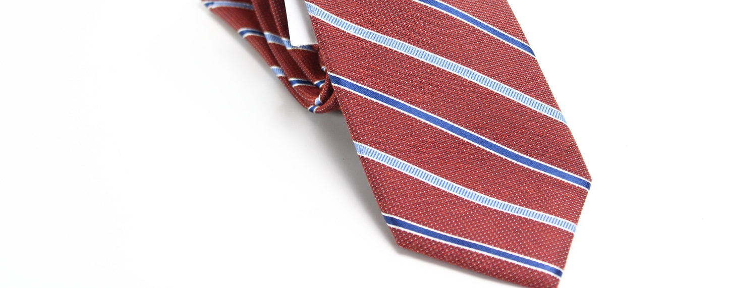 Gravata masculina Nautica Rust Striped Skinny Slim Silk Azul Tamanho Regular