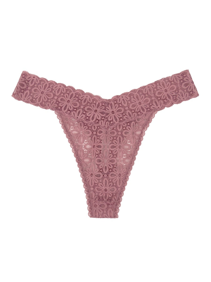 Calcinha fio dental de renda feminina Jenni rosa tamanho 1X-3X