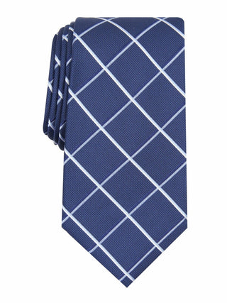 Club Room Men's Inwood Grid Silk Blend Pattern Neck Tie Blue One Size