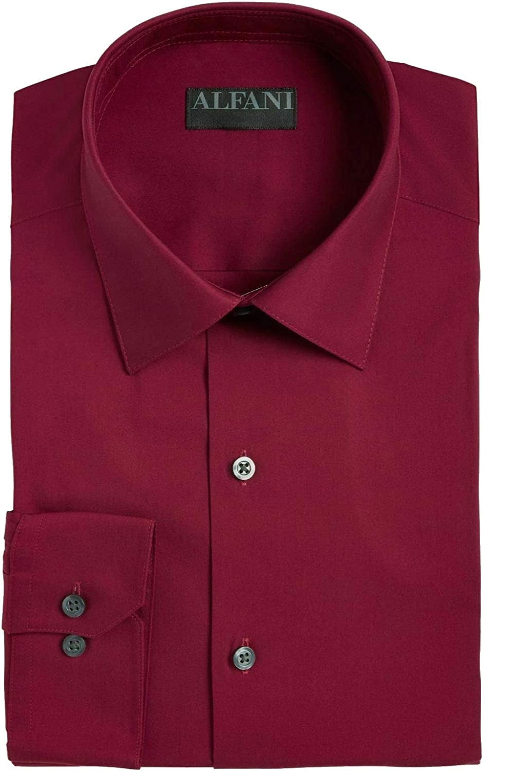 Camisa social masculina Alfatech Classic/Regular-Fit, elástica, com absorção de umidade e resistente a rugas, vermelha, tamanho 15-15,5-M