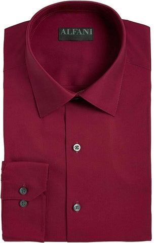 Camisa social masculina Alfatech Classic/Regular-Fit, elástica, com absorção de umidade e resistente a rugas, vermelha, tamanho 15-15,5-M