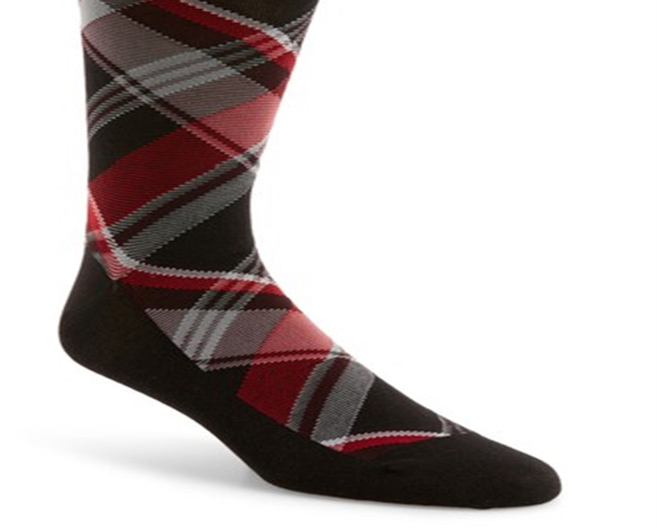 Meias leves xadrez masculinas Cole Haan cinza-azul - Tamanho 7-11