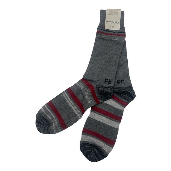 Meias sociais masculinas Perry Ellis, cinza, tamanho 7/12