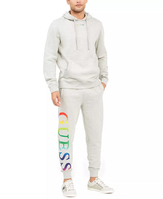 Guess Moletom com capuz masculino Arthur Ombre Rainbow Logo Cinza Tamanho XX-G
