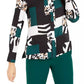 Blusa feminina estampada Bar III com botões, verde, tamanho XXX-S