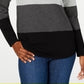 Karen Scott Suéter Feminino Colorblocked Cinza/Branco/Preto Tamanho X-S