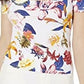 Blusa feminina Guess com estampa floral e ombros de fora, branca, tamanho X-S