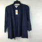 Cardigan texturizado pequeno feminino Charter Club, azul, tamanho G