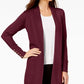 Cardigan feminino com abertura frontal JM Collection - Vermelho, tamanho grande