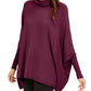 Alfani Suéter Poncho Feminino Petite Gola Alta Vermelho Tamanho Médio