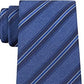 Gravata profissional de seda masculina Kenneth Cole Reaction, azul marinho, listrada, tamanho regular