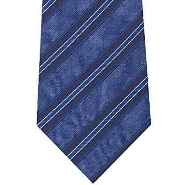 Gravata profissional de seda masculina Kenneth Cole Reaction, azul marinho, listrada, tamanho regular