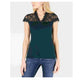 Top feminino com acabamento em renda da INC International Concepts, verde, tamanho XX-G