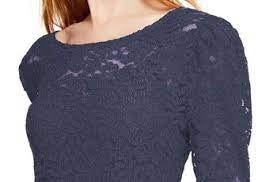 Top de renda feminino INC International Concepts, azul marinho, tamanho X-S