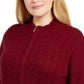 Karen Scott Cardigan Feminino Petite Cable-Knit Vinho Tamanho Médio