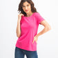 Karen Scott Top feminino de algodão com acabamento bordado, tamanho P/M, rosa