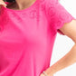Karen Scott Top feminino de algodão com acabamento bordado, tamanho P/M, rosa