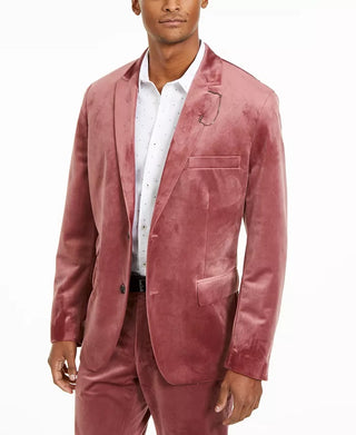 Blazer de veludo grande e alto masculino INC International Concepts rosa tamanho 3XB