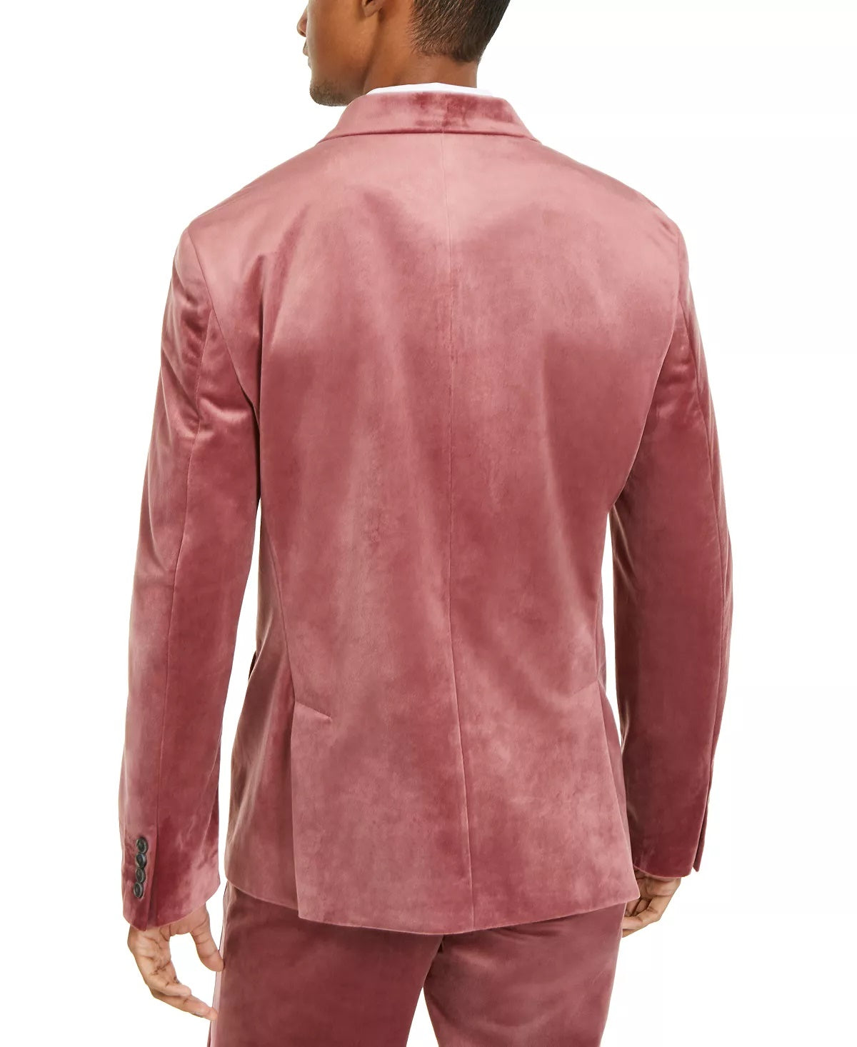 Blazer de veludo grande e alto masculino INC International Concepts rosa tamanho 3XB