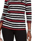 Karen Scott Top Listrado Feminino Petite Embelezado Vermelho Vários Tamanhos PS