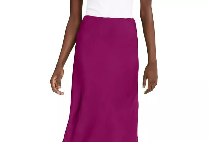 INC International Concepts Saia feminina lisa com corte enviesado, verde, tamanho pequeno