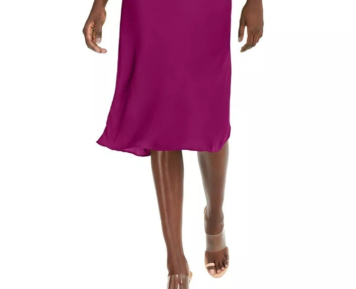 INC International Concepts Saia feminina lisa com corte enviesado, verde, tamanho pequeno