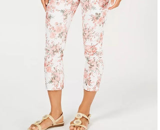 Calça Capri Delicate Bouquet Feminina Charter Club Branca Tamanho 14